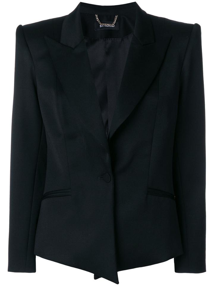 Styland Structured Button Up Blazer - Black
