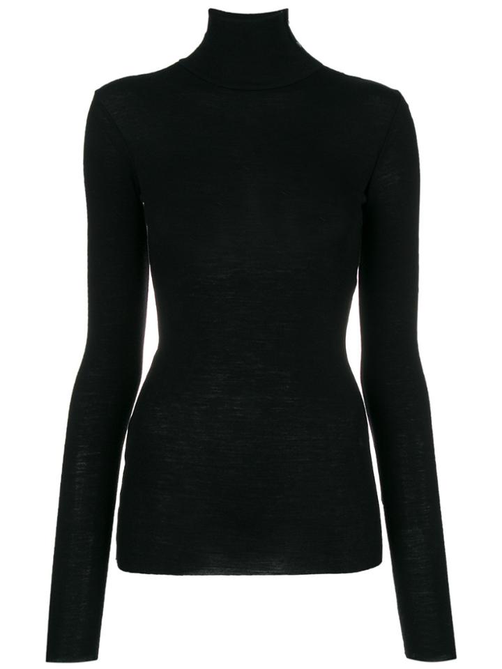 Pinko Button-detail Turtleneck Sweater - Black