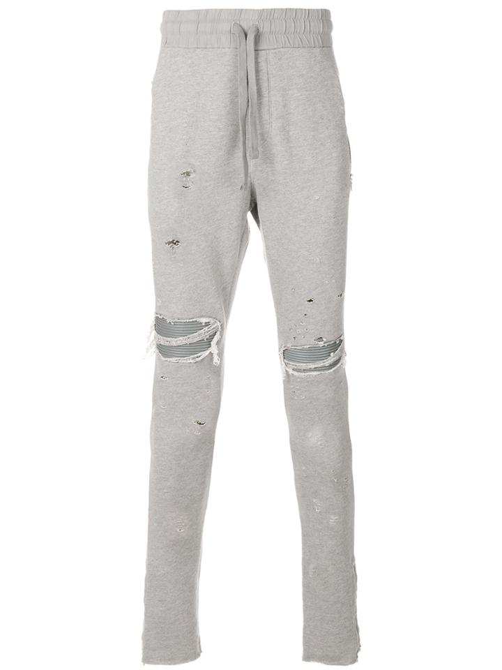 Amiri Designer Distressed Style Trousers - Grey