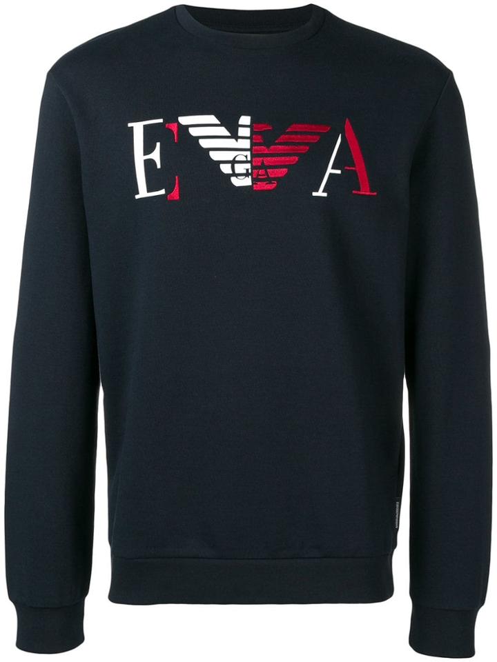 Emporio Armani Eagle Logo Printes Sweatshirt - Blue