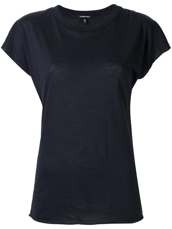 R13 - Crew Neck T-shirt - Women - Cotton/cashmere - S, Women's, Black, Cotton/cashmere