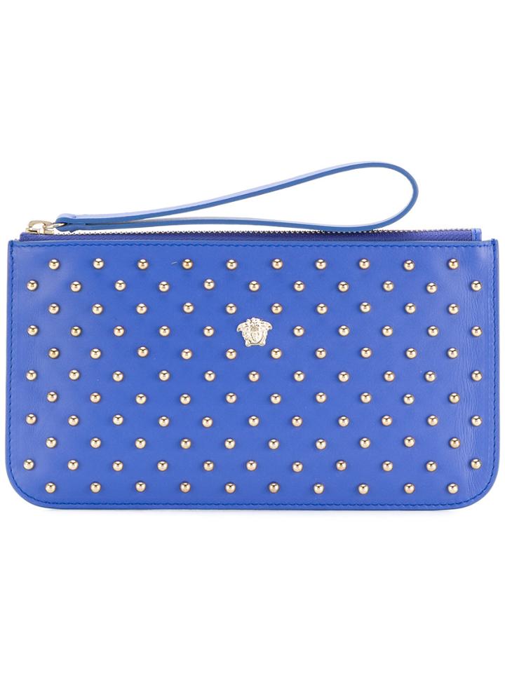 Versace Studded Medusa Wallet - Blue