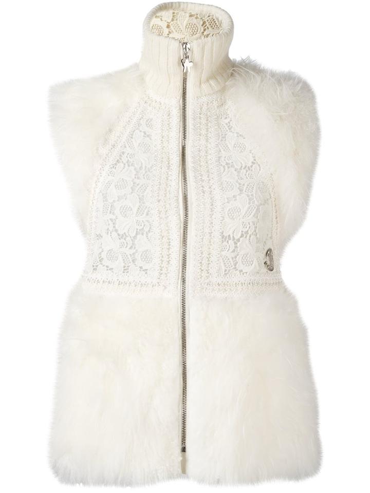 Moncler Gamme Rouge Goat Fur Lace Panel Gilet