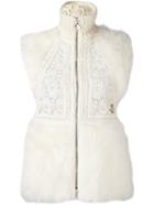 Moncler Gamme Rouge Goat Fur Lace Panel Gilet