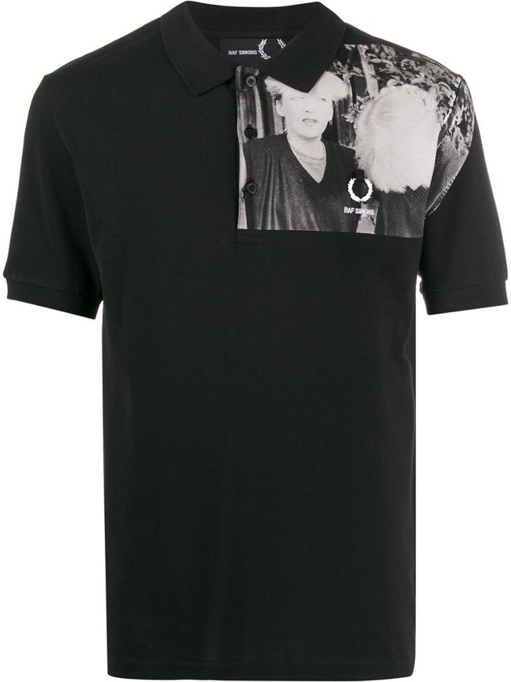 Raf Simons X Fred Perry Photographic Print Polo Shirt - Black