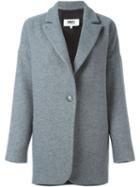 Mm6 Maison Margiela Buttoned Coat, Women's, Size: 42, Grey, Polyester/viscose/wool