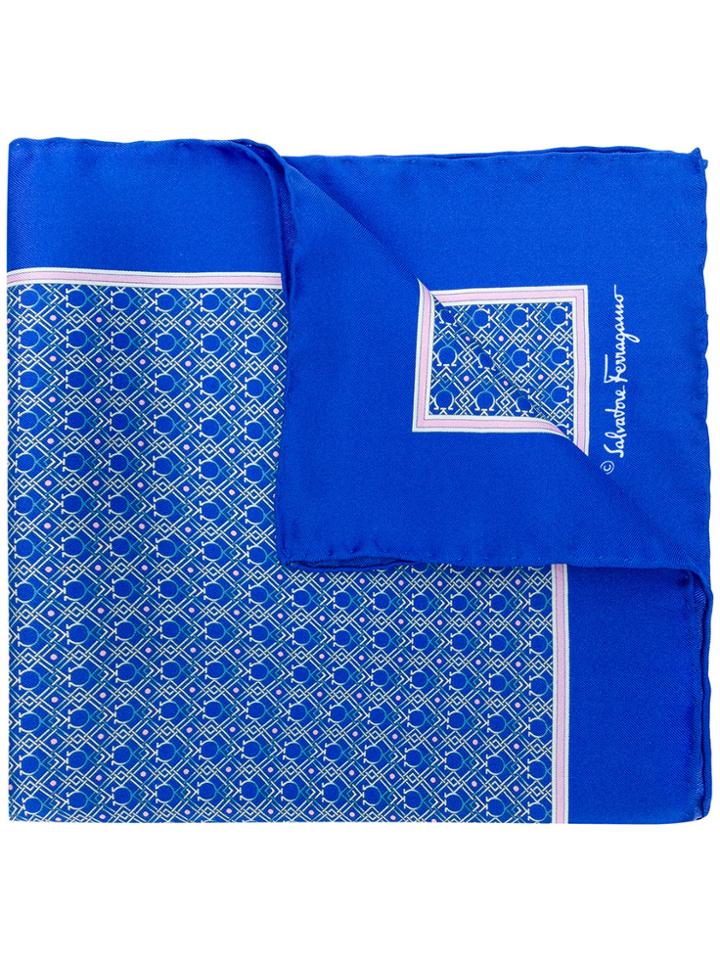 Salvatore Ferragamo Small Square Scarf - Blue