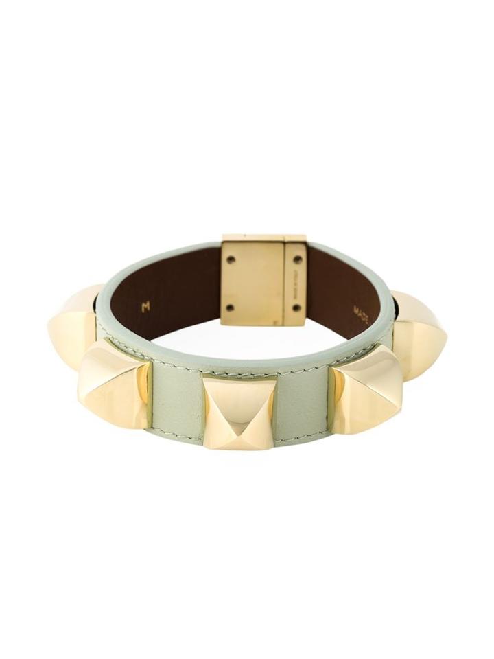 Givenchy Studded Bracelet, Women's, Size: M, Green, Calf Leather/brass