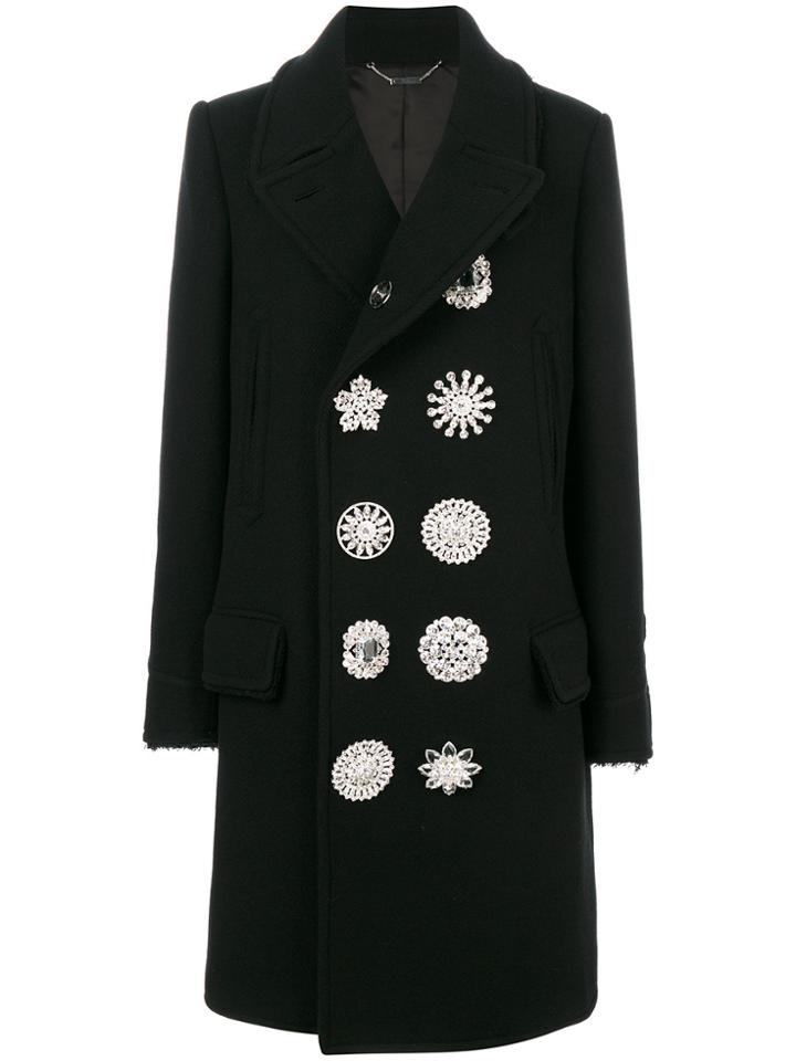 Givenchy Embellished Button Coat - Black