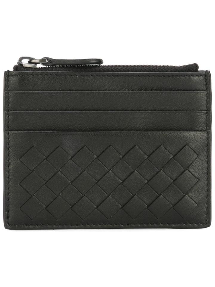Bottega Veneta Interlaced Zipped Purse - Black