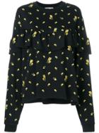 Mcq Alexander Mcqueen Embroidered Floral Detail Sweatshirt - Black