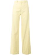 Joseph Flared High-waisted Trousers - Yellow & Orange