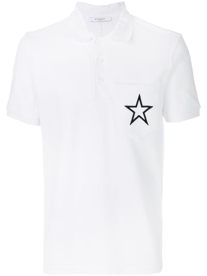 Givenchy Star Design Polo Shirt - White