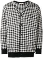 Maison Flaneur Houndstooth Pattern Cardigan - White
