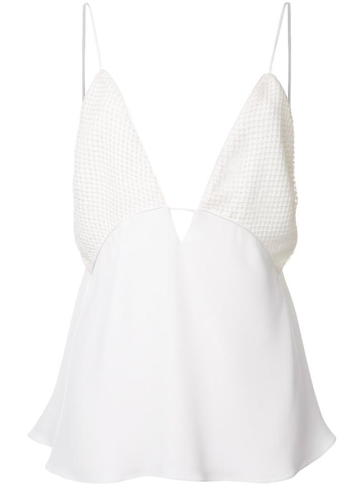 Christopher Esber - 'sheer Grid Reaction' Cami Top - Women - Silk/cotton/polyester - 8, White, Silk/cotton/polyester