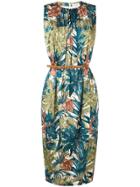 Salvatore Ferragamo Belted Waist Dress - Blue