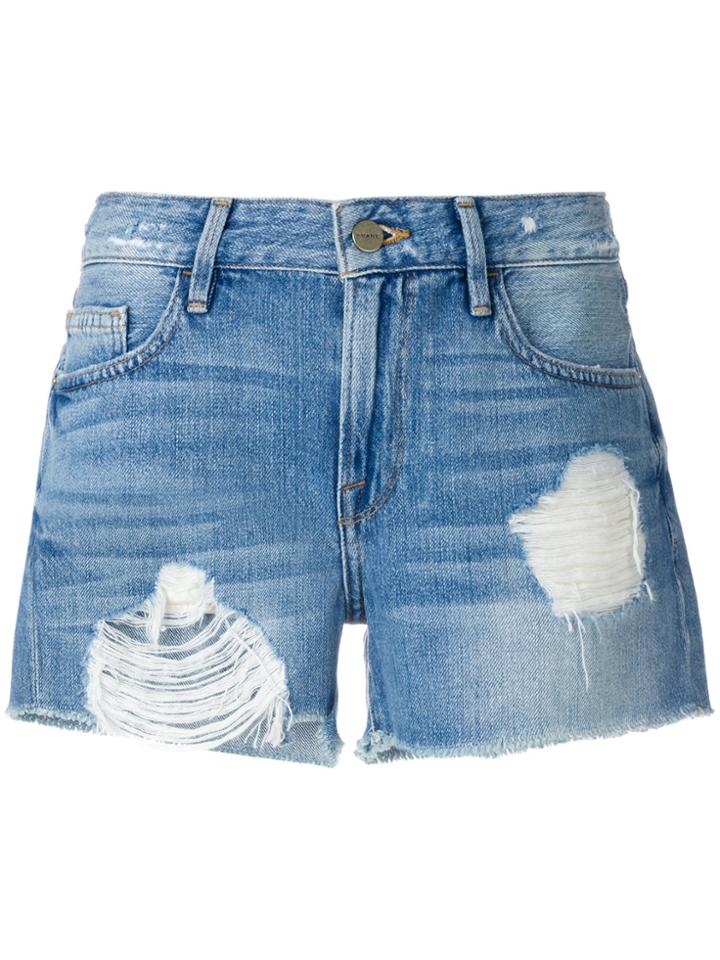 Frame Denim Distressed Shorts - Blue