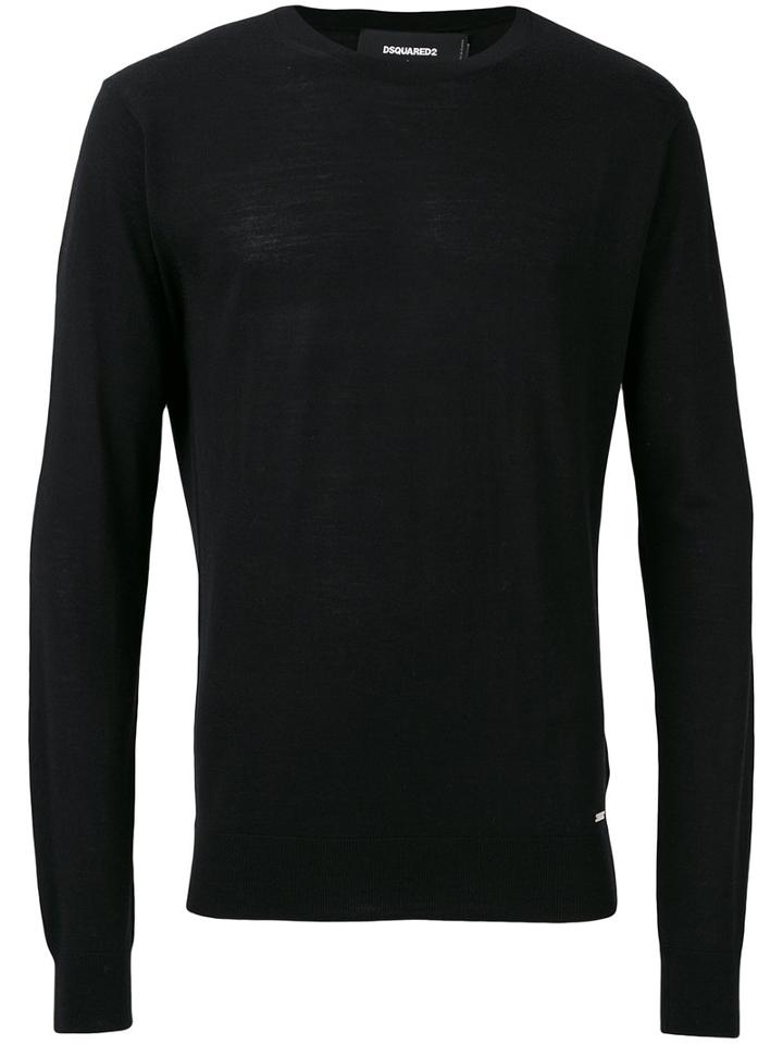 Dsquared2 - Round Neck Jumper - Men - Wool - S, Black, Wool