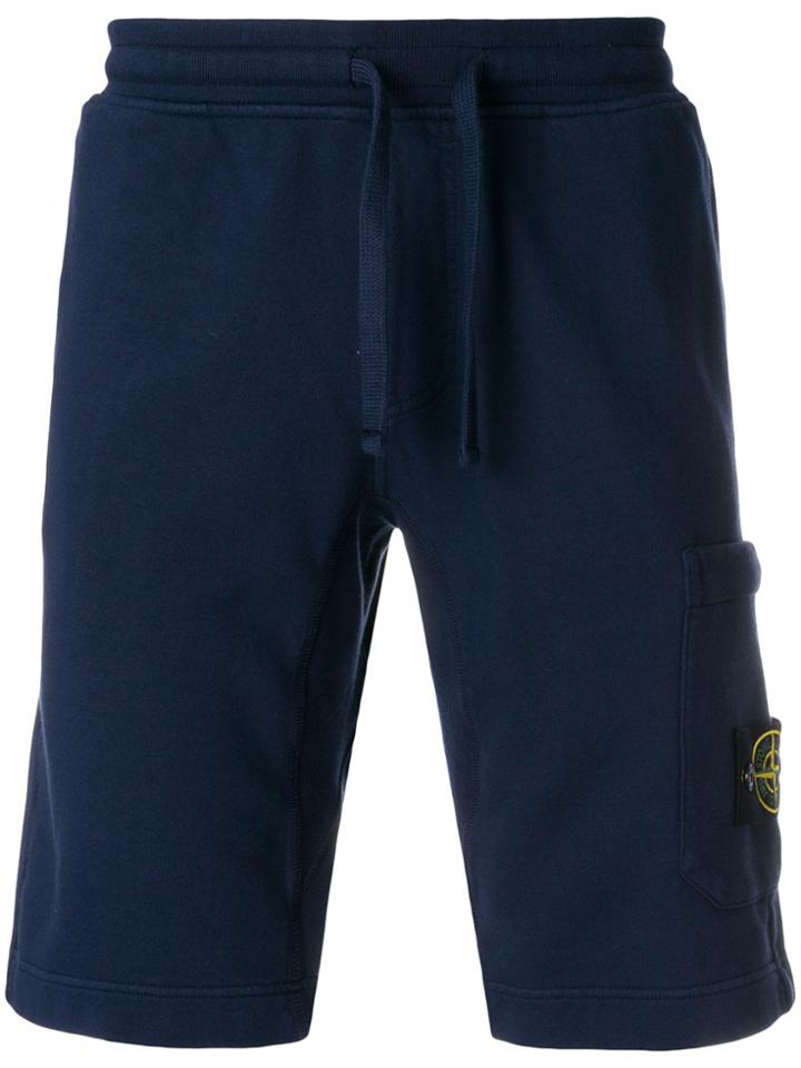 Stone Island Elasticated Drawstring Shorts - Blue