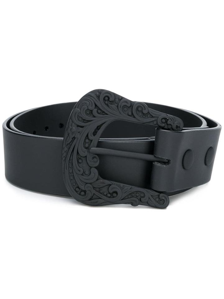 Maison Margiela Embossed Buckle Belt - Black