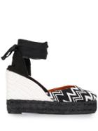 Castañer Zig-zag Wedge Espadrilles - Black
