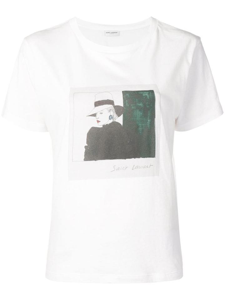 Saint Laurent Photographic Print T-shirt - White