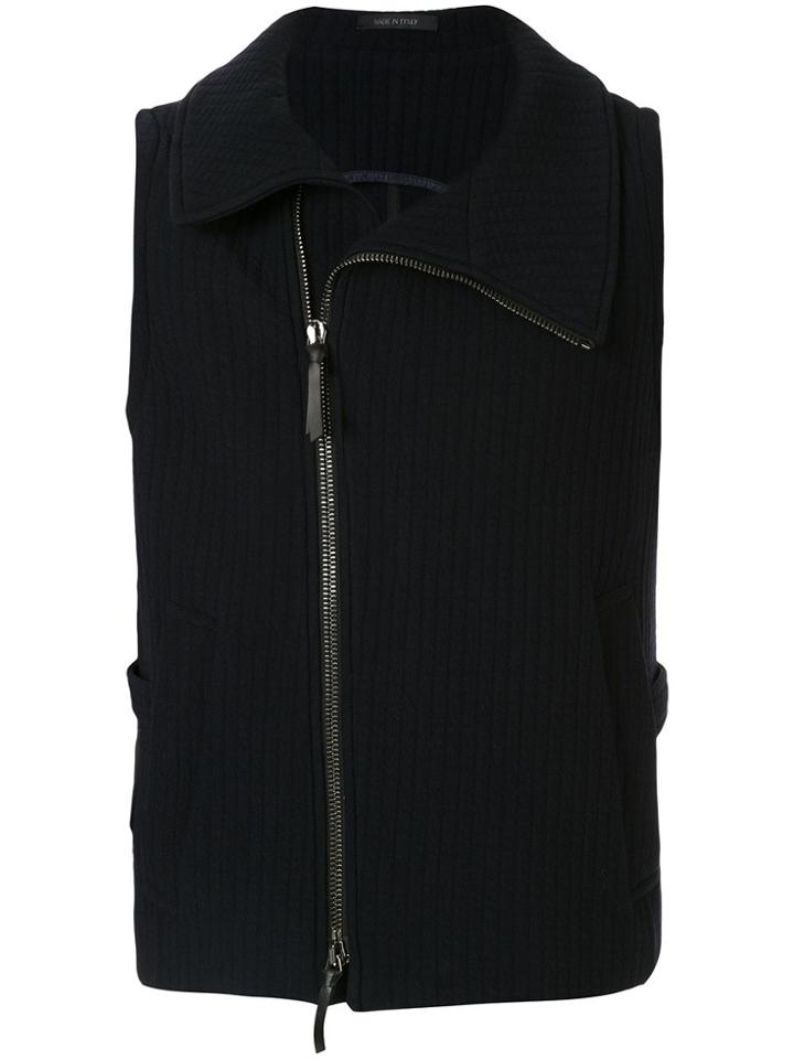 Giorgio Armani Side Zipped Waistcoat - Blue
