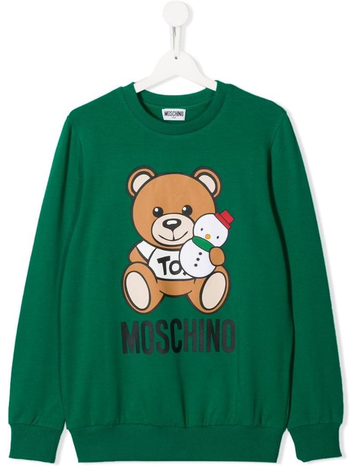 Moschino Kids Teen Teddybear Logo Sweatshirt - Green