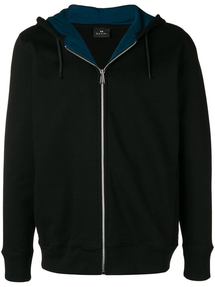 Ps By Paul Smith Zipped Hooded Sweatshirt - Black