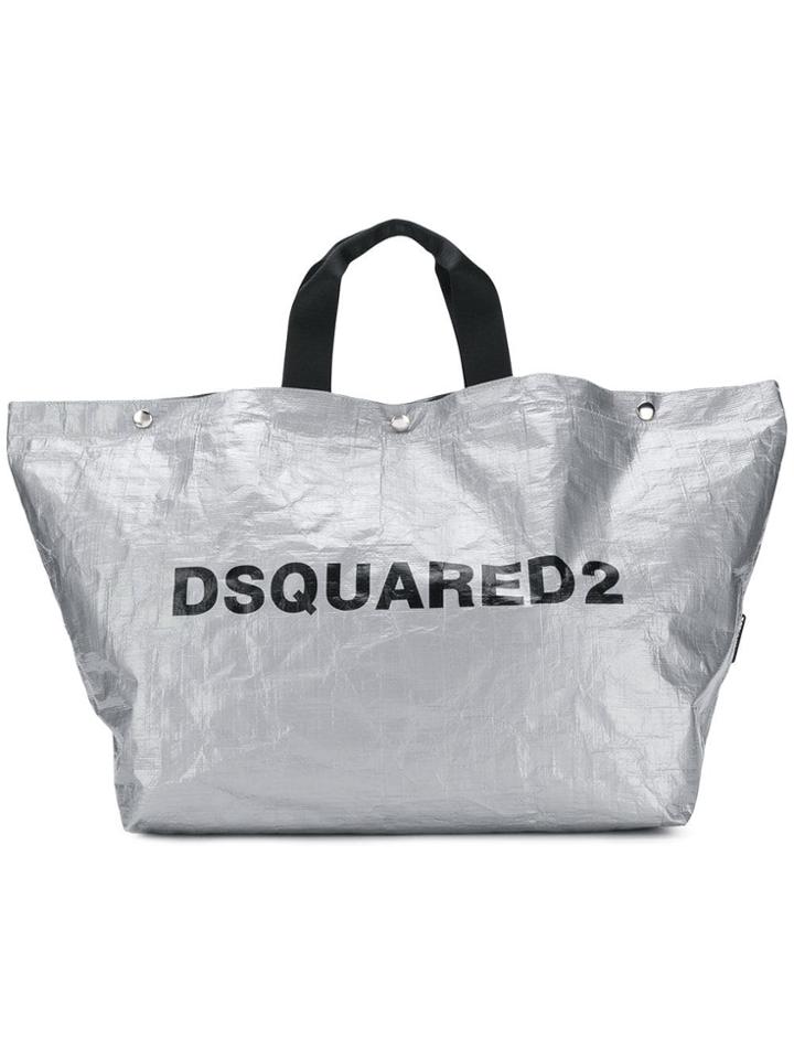 Dsquared2 Logo Print Tote Bag - Grey
