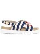 Inuiki Striped Sandals - Blue