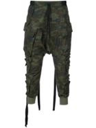 Unravel Project Tapered Camouflage Trousers - Green