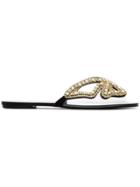 Sophia Webster Black Madame Butterfly Faux Pearl Leather Sandals