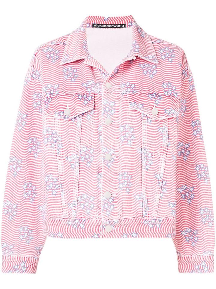 Alexander Wang Stripes And Stars Shirt Jacket - Red