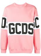 Gcds Logo Stripe Sweatshirt - Pink & Purple