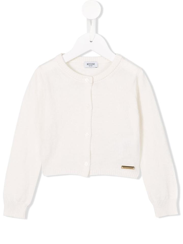 Moschino Kids - Round Neck Cardigan - Kids - Cotton/wool - 6 Mth, White
