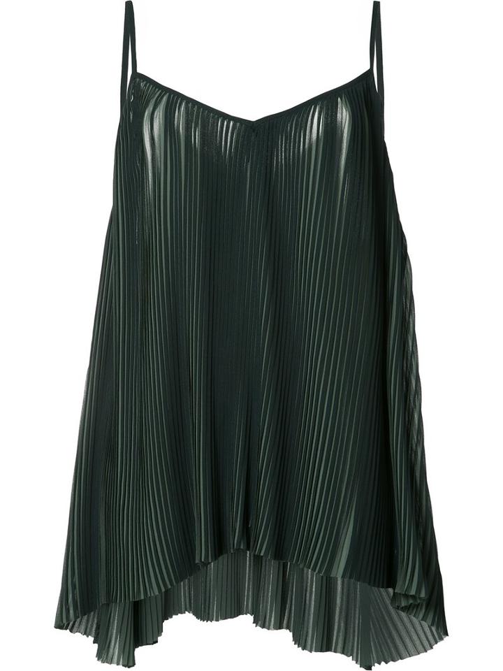 Just Female Pleated Cami, Women's, Size: Medium, Green, Polyester