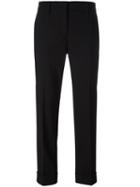 Prada Cropped Trousers, Women's, Size: 40, Black, Spandex/elastane/cupro/virgin Wool