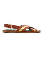 Blue Bird Shoes Leather Paula Sandals - Yellow & Orange