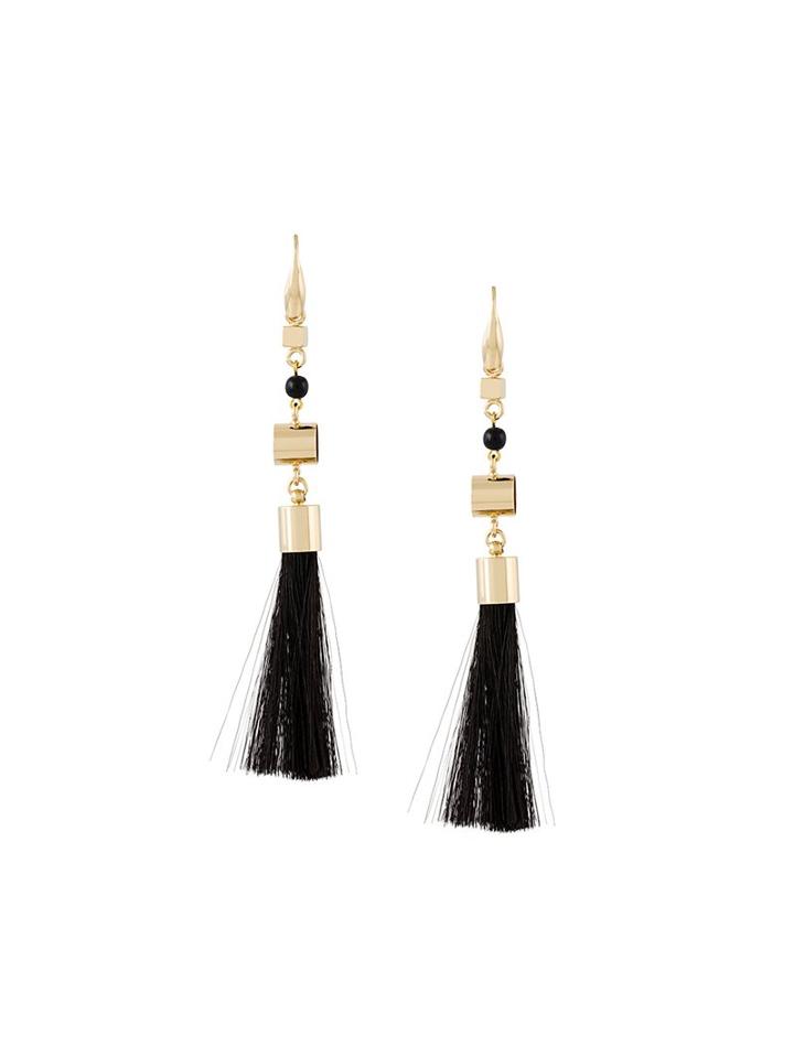 Isabel Marant Bead Accent Tassel Earrings, Women's, Black