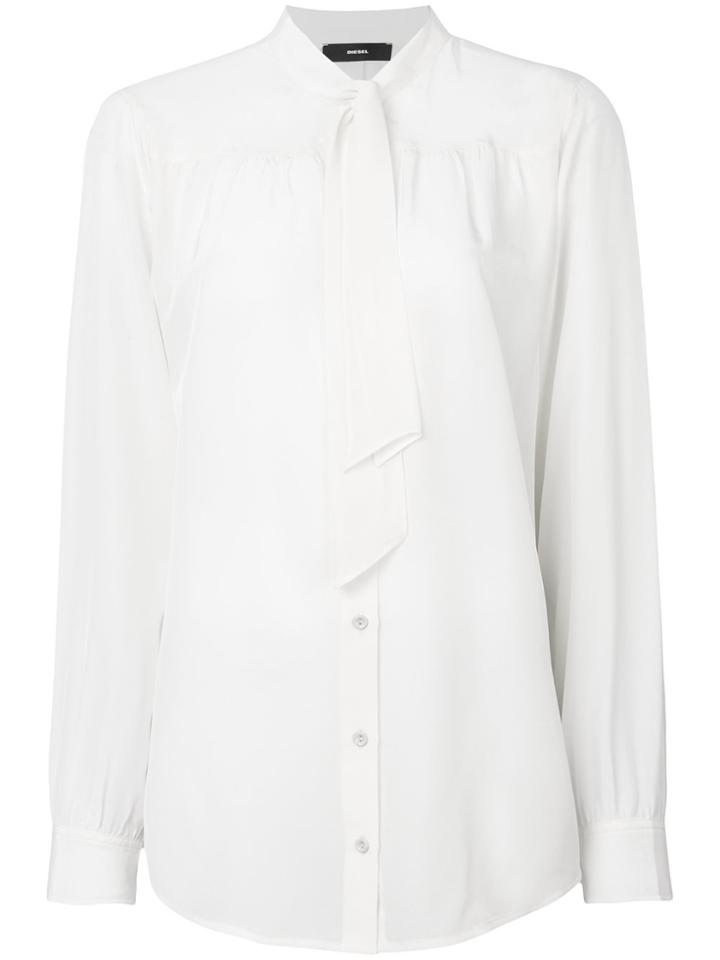 Diesel Pussy Bow Blouse - White