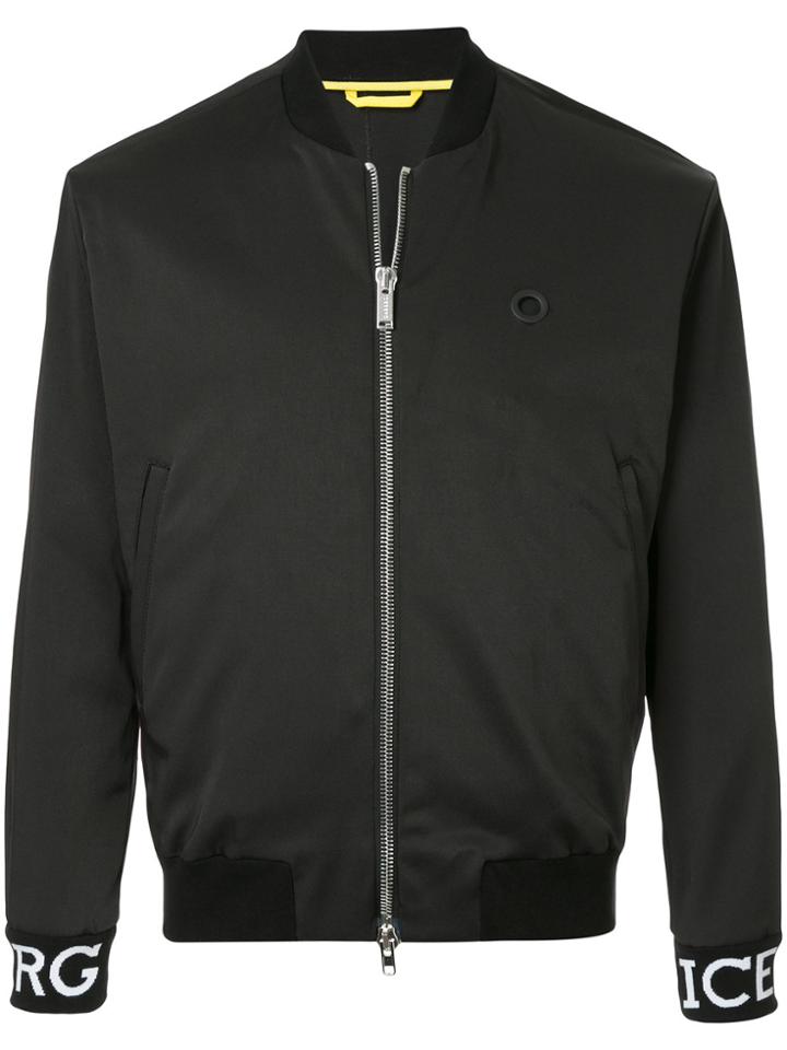 Iceberg Mickey Mouse Silhouette Bomber Jacket - Black