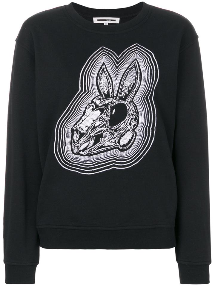 Mcq Alexander Mcqueen Logo Printed Sweatshirt - Black