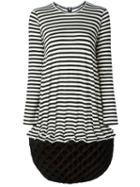 Junya Watanabe Comme Des Garcons Ruff Hem Striped Dress