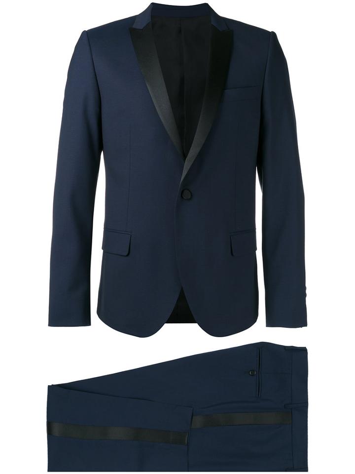 Msgm - Pointed Lapel Two-piece Suit - Men - Polyester/spandex/elastane/acetate/virgin Wool - 46, Blue, Polyester/spandex/elastane/acetate/virgin Wool