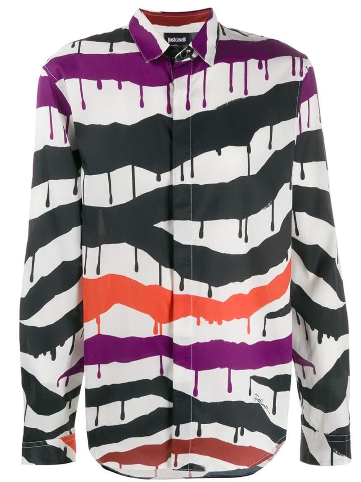 Just Cavalli Paint Drip Print Shirt - White