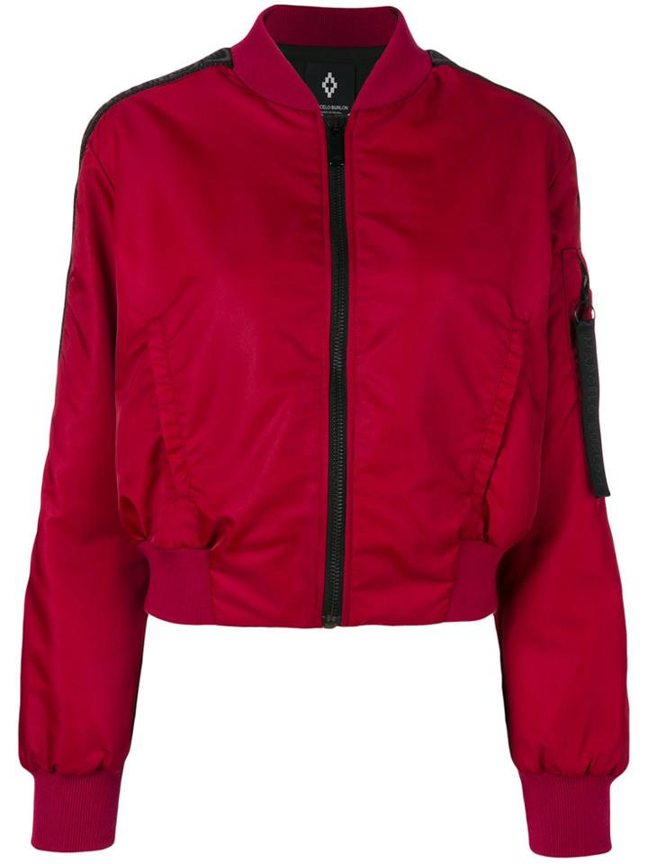 Marcelo Burlon County Of Milan Zipped Bomber Jacket - Red