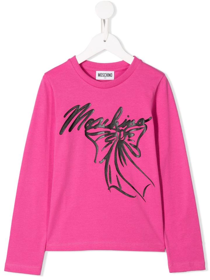 Moschino Kids Teen Bow Logo Sweatshirt - Pink