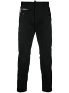 Dsquared2 Tapered Trousers With Zip Detail - Black