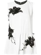 Derek Lam Sleeveless Top With Lily Embroidery - White